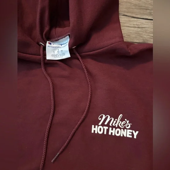 Mike’s Hot Honey Champion Maroon Hoodie with Logo - Picture 2 of 3